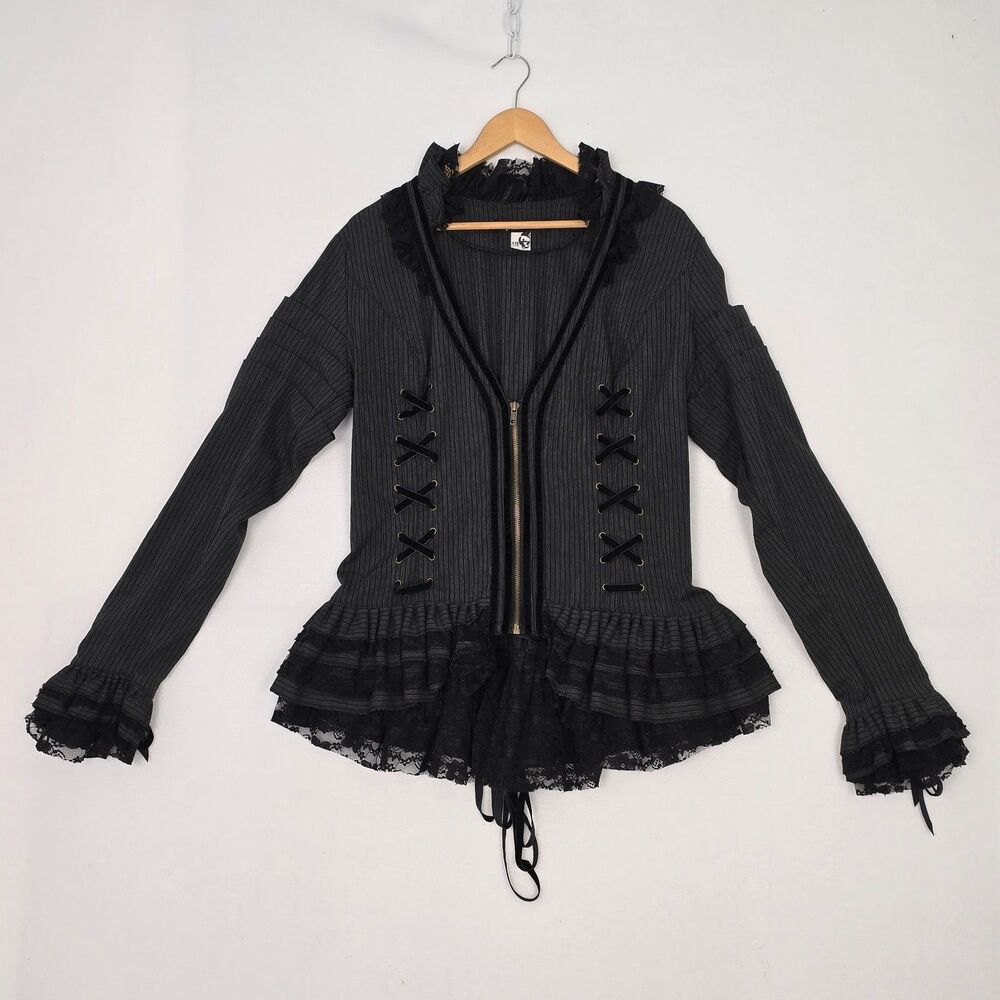 Spin Doctor 2XL Florence Victorian Gothic Steampunk Black Corset Lace Jacket - Picture 4 of 16